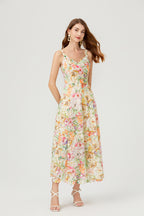 Women's Floral Embroidered Lace Cami Maxi Dress