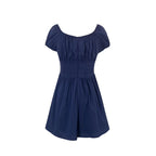 Square-Neck Puff-Sleeve Corset Mini Dress
