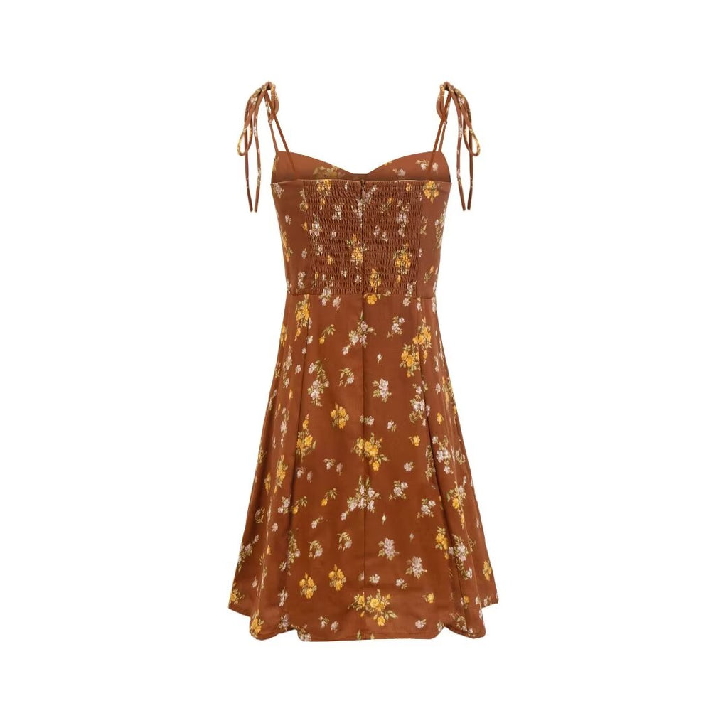 Women's Floral Spaghetti Strap A Line Dress
