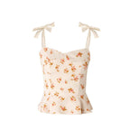 Floral pattern over beige background