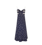 Women's Floral V-Neck Lace-Up Beach Vacation Dress
