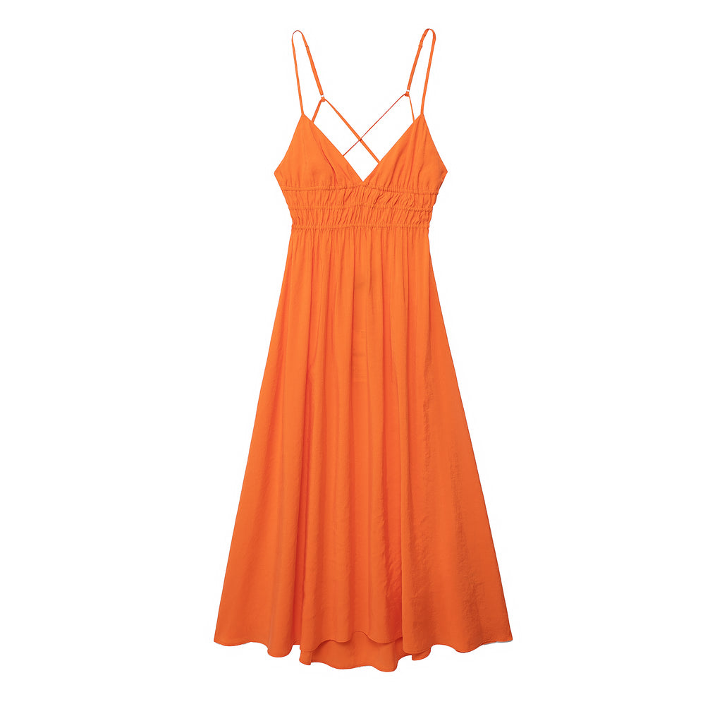 Women's Spring Elegant Backless Drape Dress