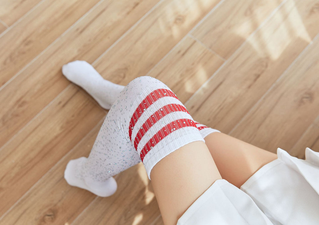 White Socks Red Stripes