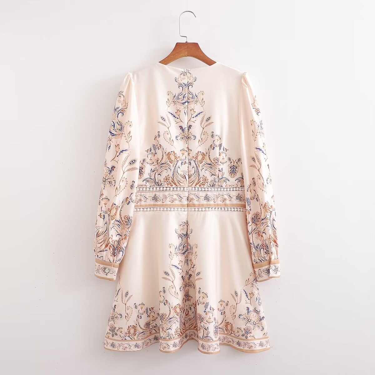 Women's Floral V-Neck Long-Sleeve Dress