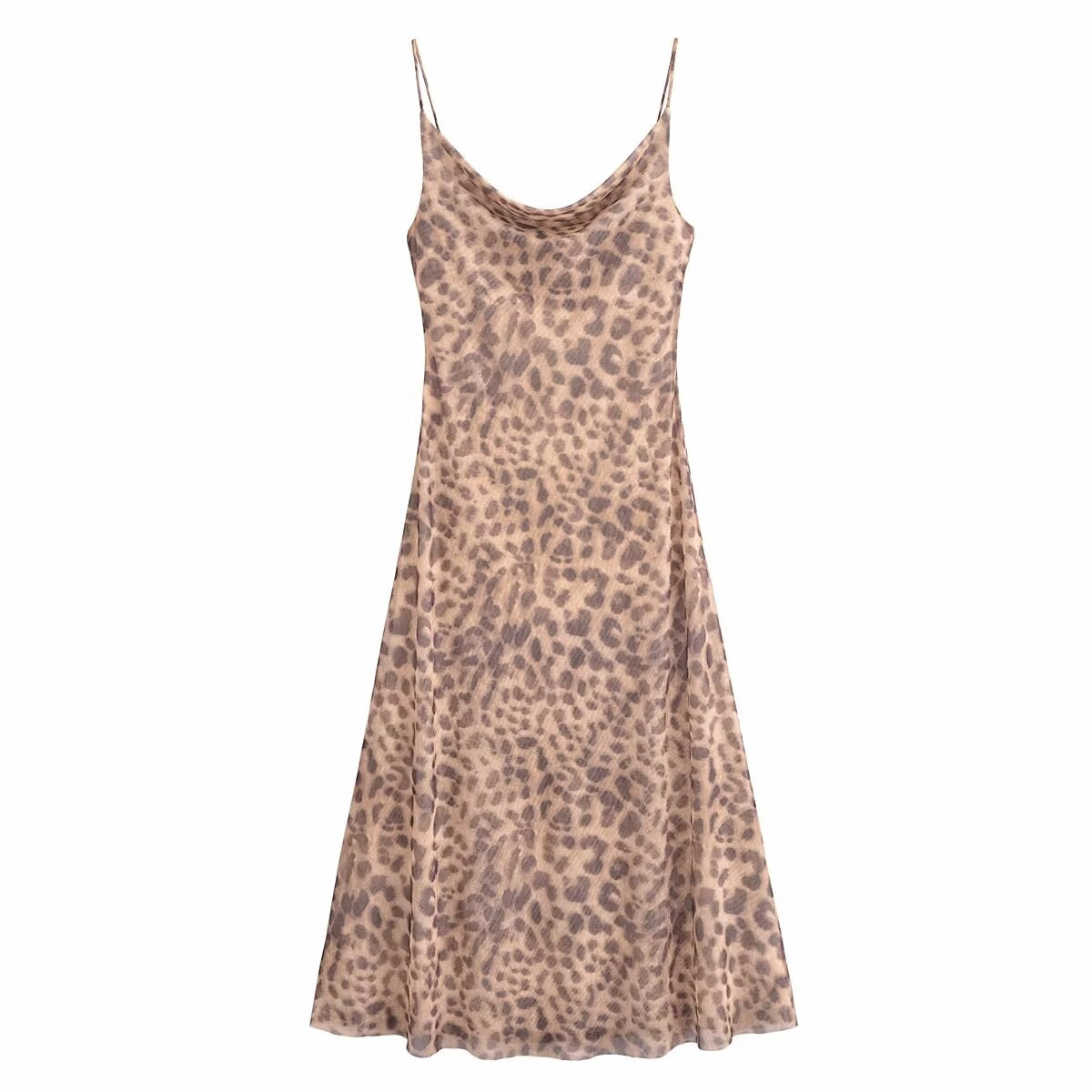 Animal Print Silk Net Dress