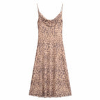 Animal Print Silk Net Dress
