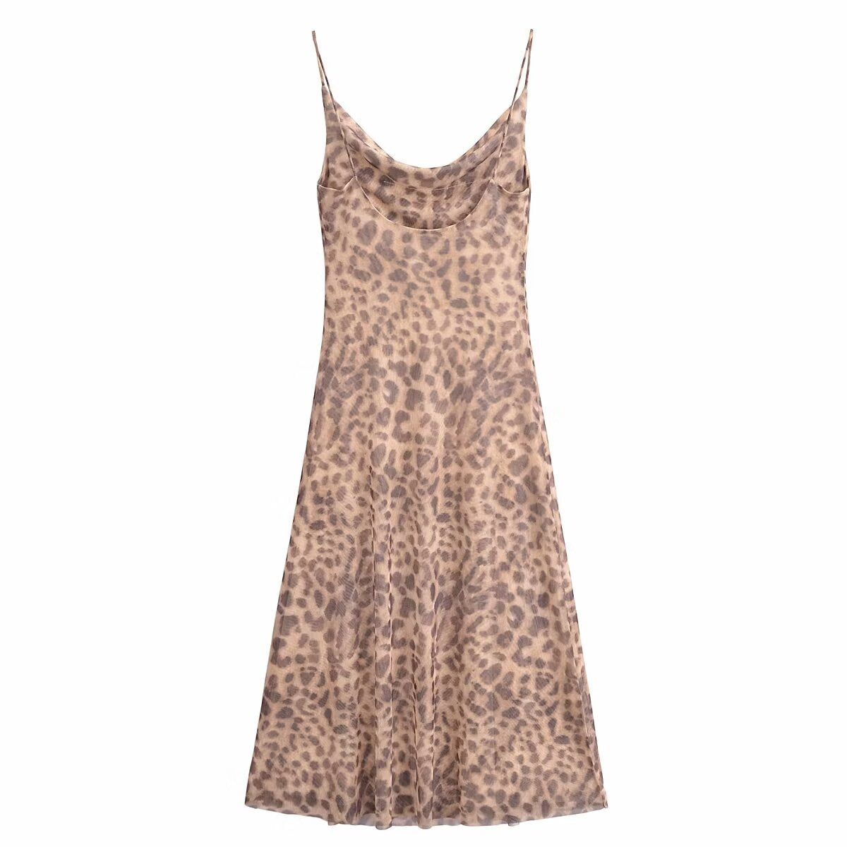 Animal Print Silk Net Dress