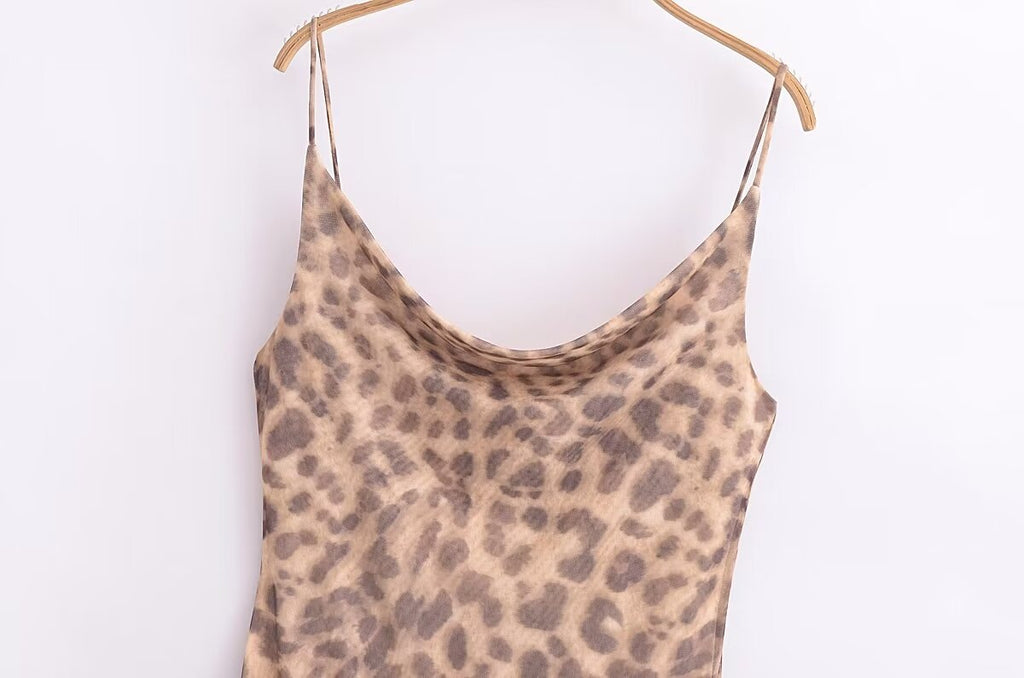Animal Print Silk Net Dress