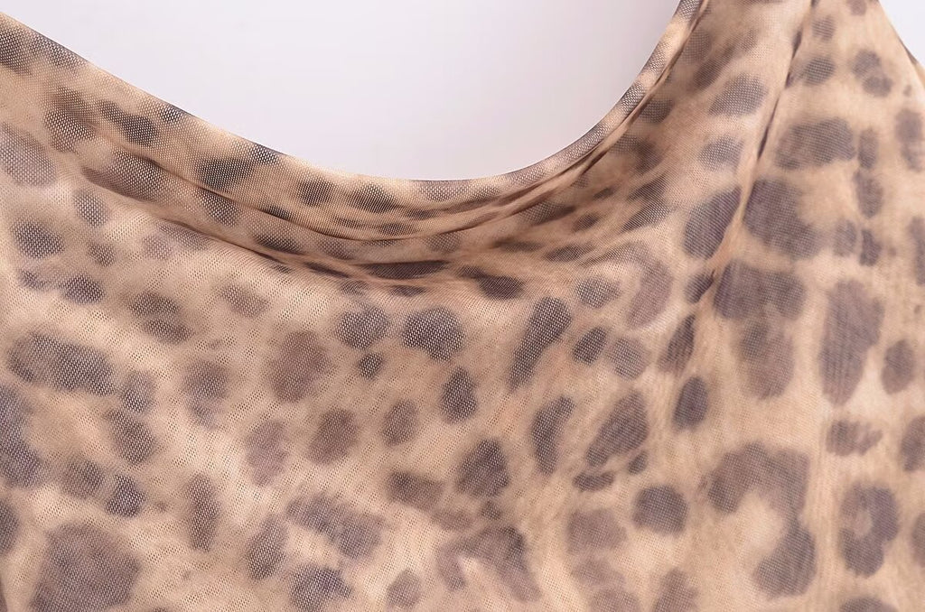 Animal Print Silk Net Dress