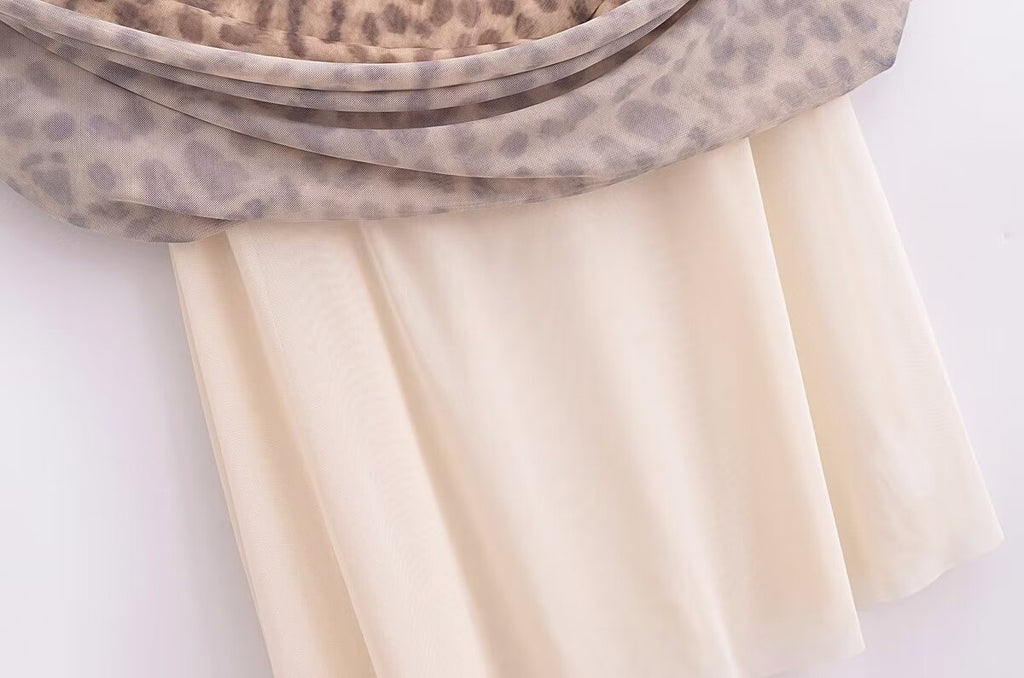 Animal Print Silk Net Dress
