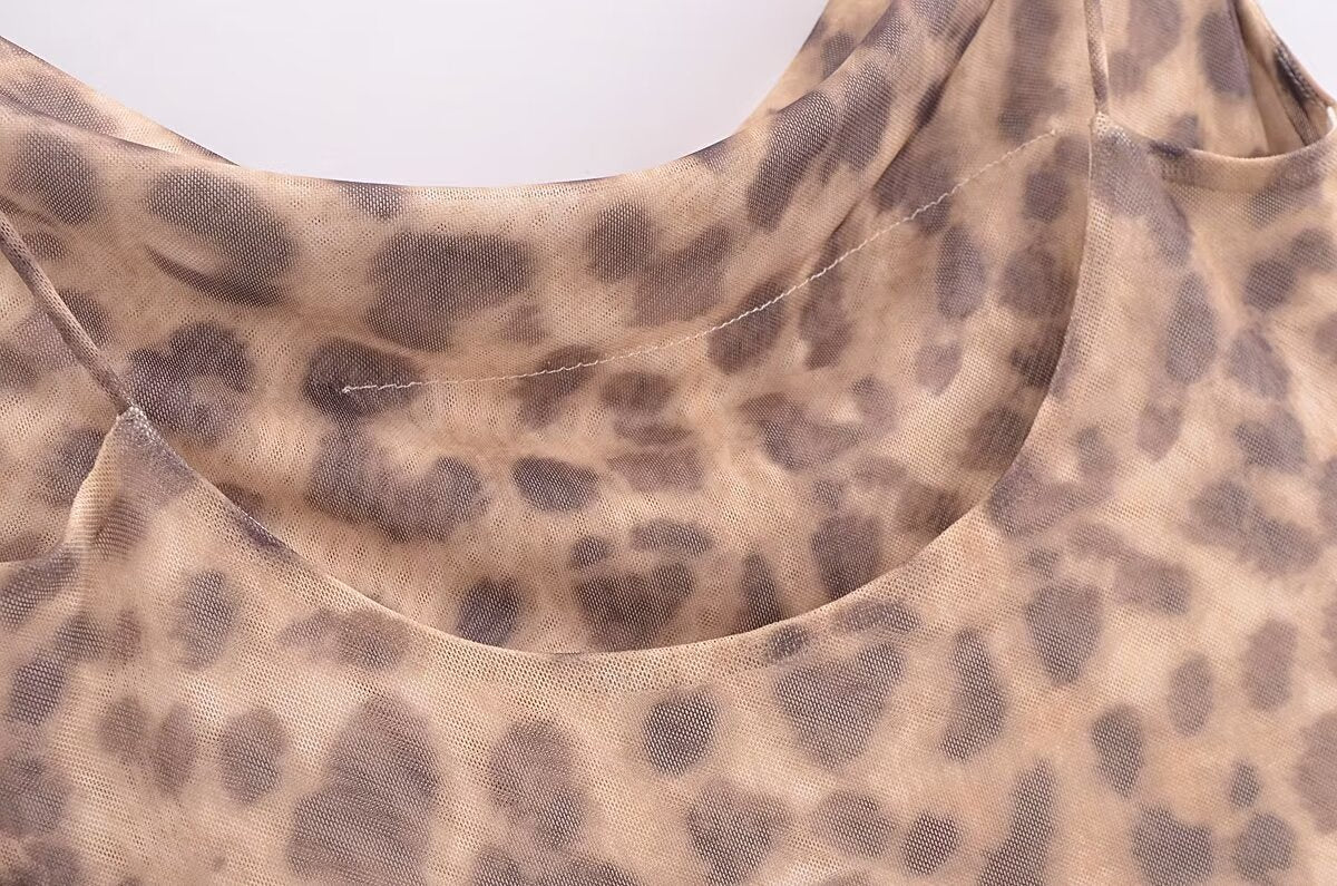 Animal Print Silk Net Dress
