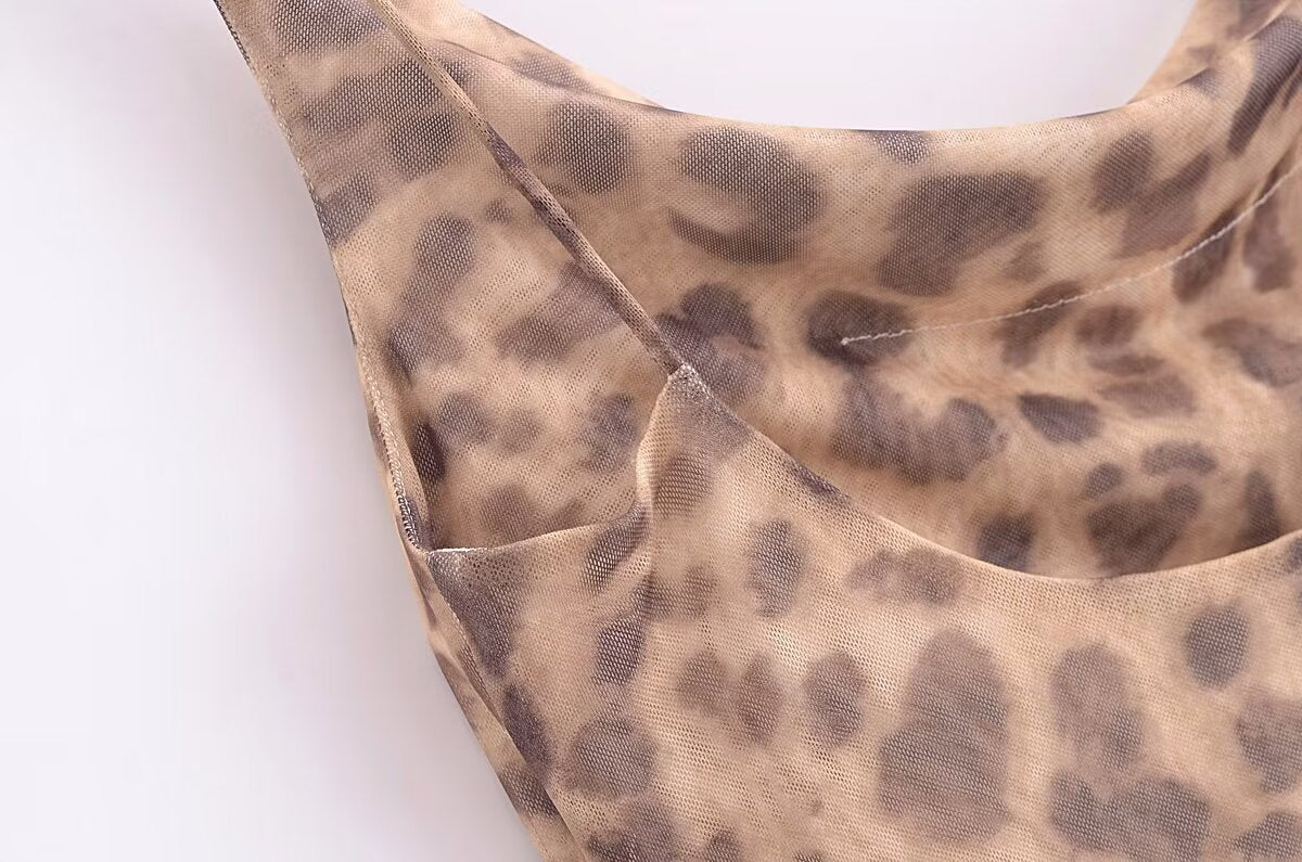 Animal Print Silk Net Dress