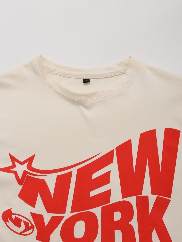 Women’s Printed Relaxed Crew Neck T Shirt