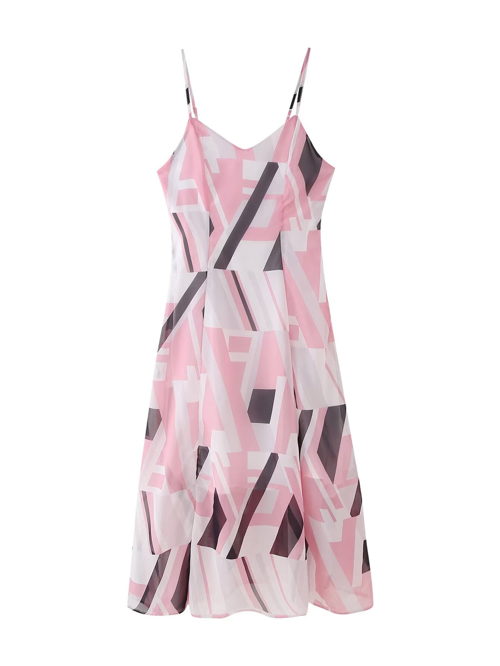 Women's Geometric V-Neck Bodycon Maxi Dress