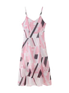 Women's Geometric V-Neck Bodycon Maxi Dress