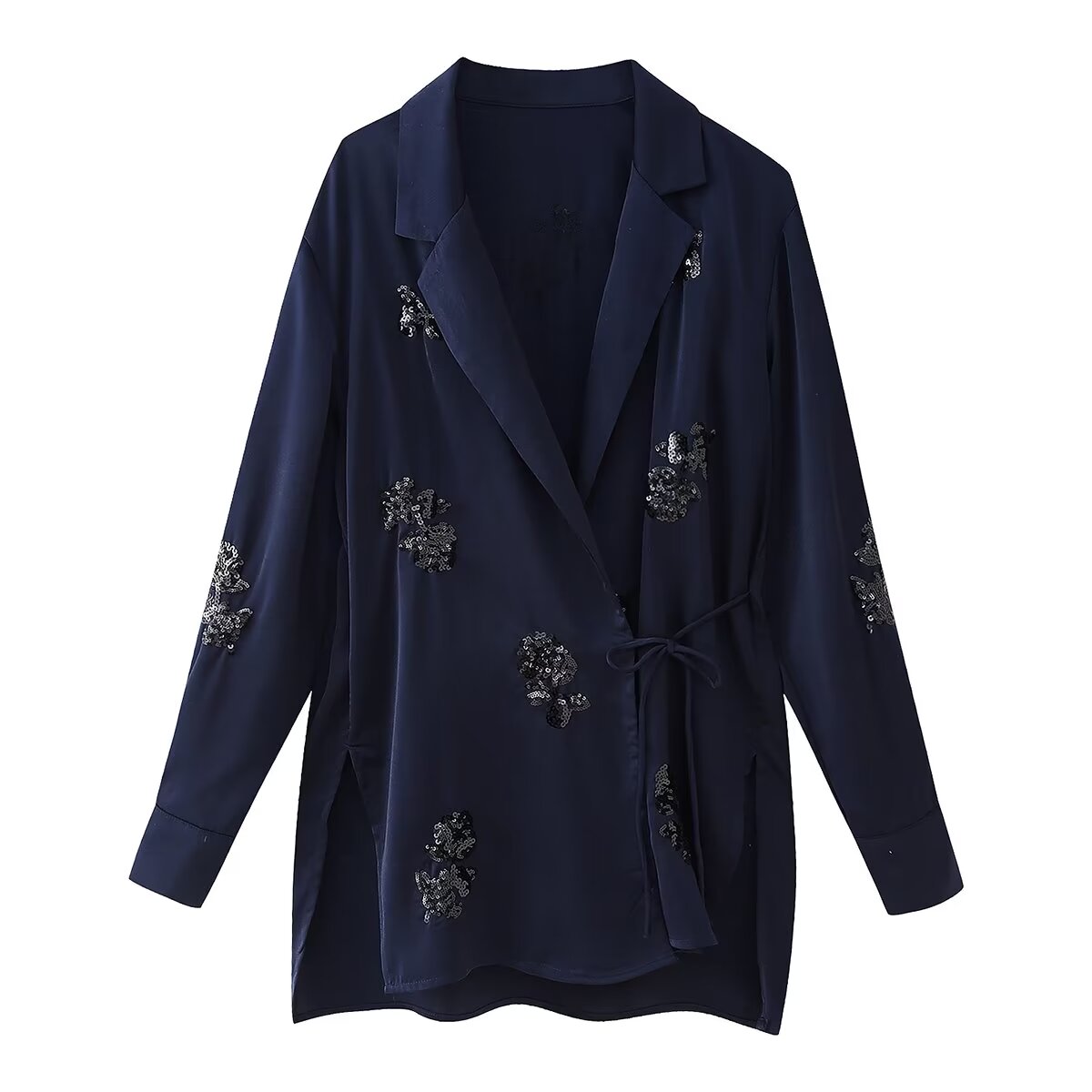 Sequined Satin Kimono Jacket Trousers Set
