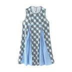Women's Plaid Bow Sleeveless A-Line Mini Dress