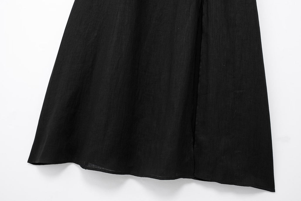 V-Neck Spaghetti-Strap Split A-Line Maxi Dress