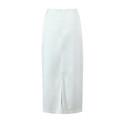Sexy Bag Cover Decorative Slit Straight Skirt Women Summer Slim High Waist Hip Skirt