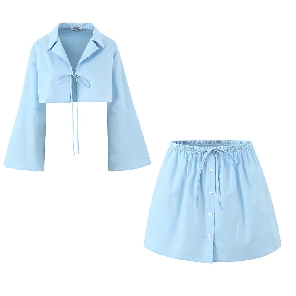 Women's Top And Skirt Two-Piece Set
