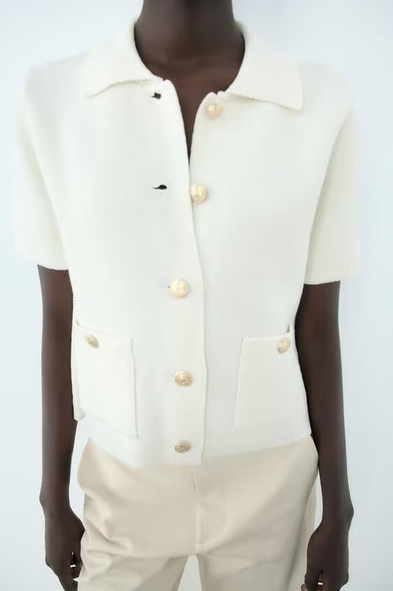 Women’s Green Button Front Short Sleeve Jacket