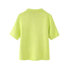 Women’s Green Button Front Short Sleeve Jacket