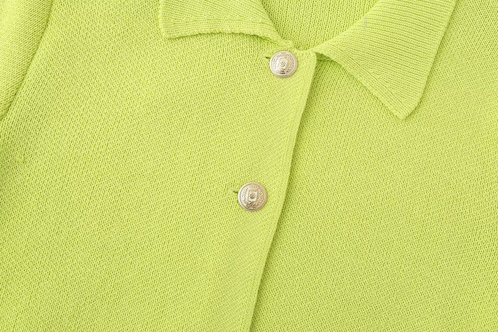 Women’s Green Button Front Short Sleeve Jacket