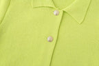 Women’s Green Button Front Short Sleeve Jacket