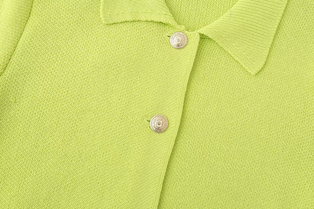 Women’s Green Button Front Short Sleeve Jacket