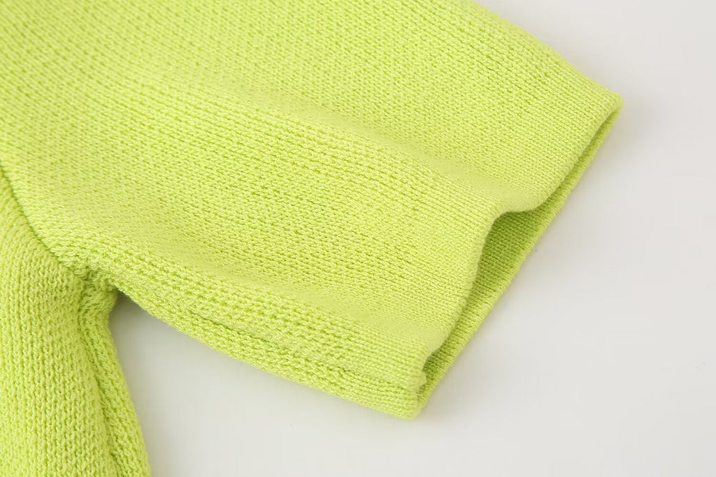 Women’s Green Button Front Short Sleeve Jacket