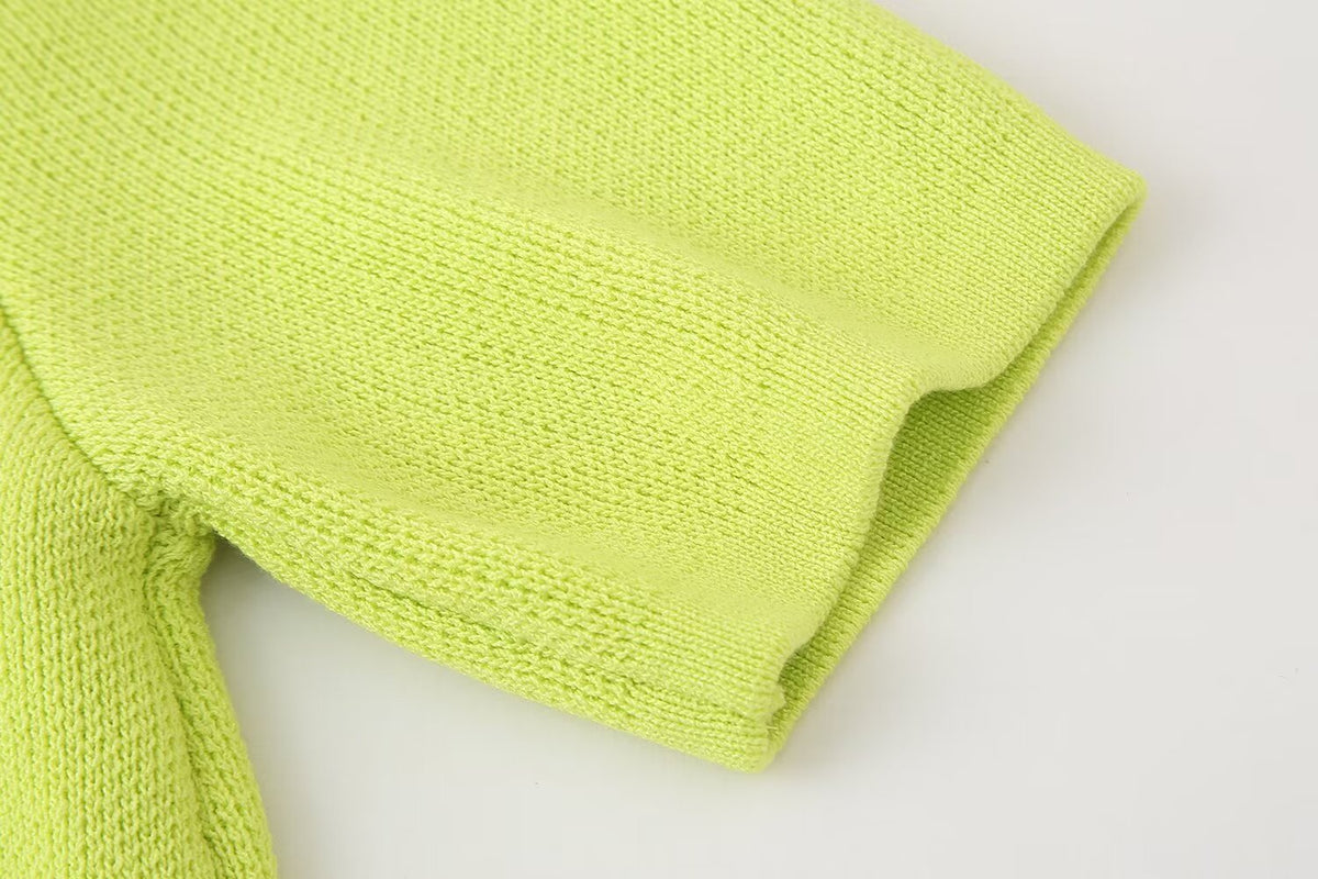 Women’s Green Button Front Short Sleeve Jacket