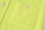 Women’s Green Button Front Short Sleeve Jacket