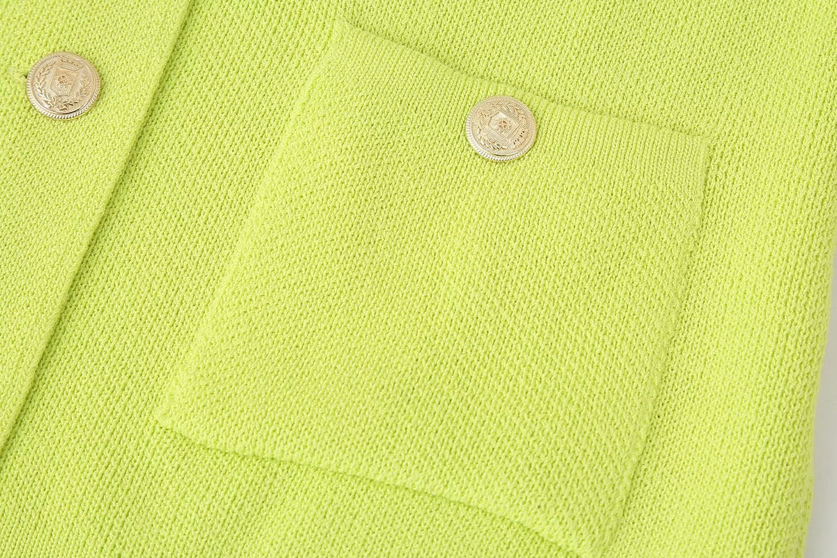 Women’s Green Button Front Short Sleeve Jacket