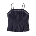 Palace Lace Backless Hem Pleated Slim Strap Top