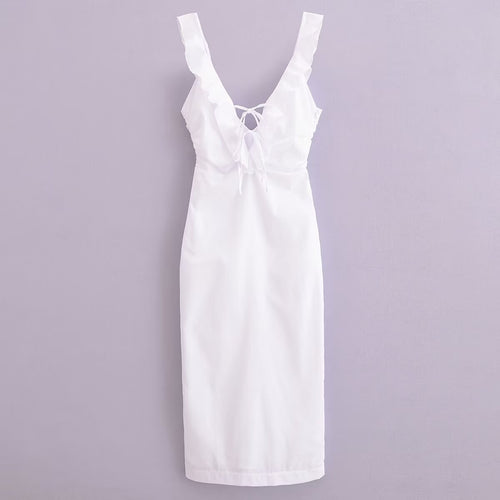 Summer Women Street Elegant Ruffle Dress