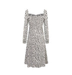 Women's Smocked Animal-Print Square-Neck Midi Dress