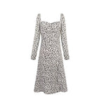 Women's Smocked Animal-Print Square-Neck Midi Dress