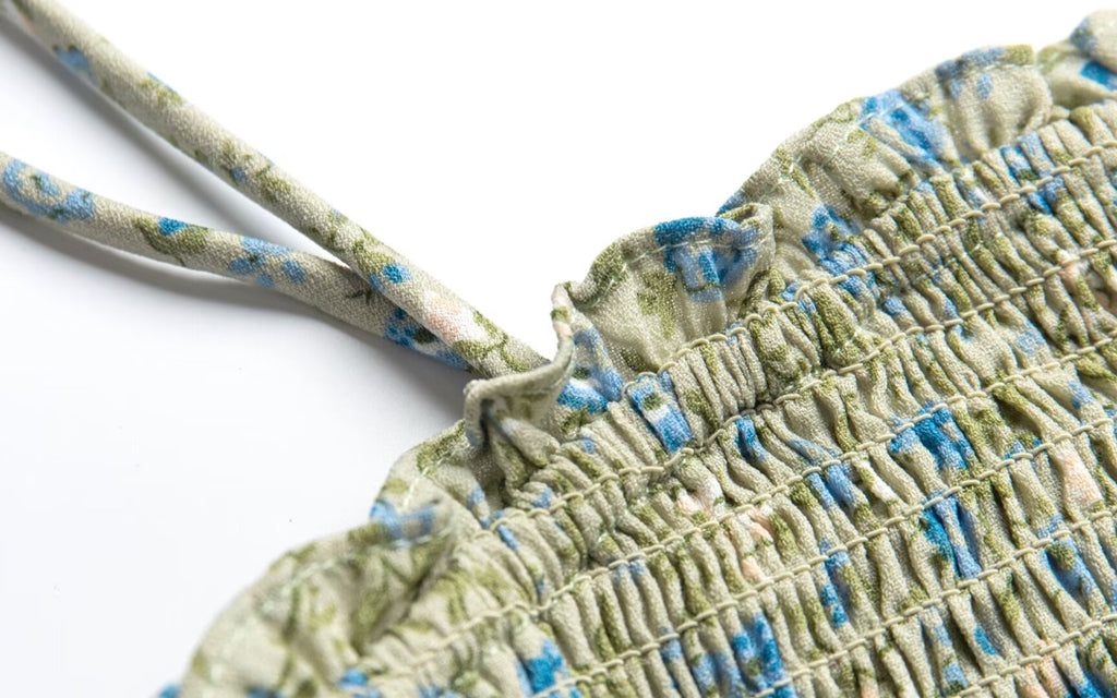 French Floral-Print Slip Spring Retro Dress