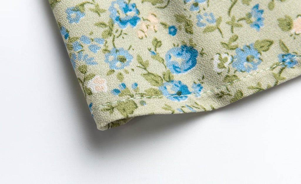 French Floral-Print Slip Spring Retro Dress