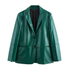 Women's Leather Skirt Suit Two-Piece Set