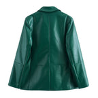 Women's Leather Skirt Suit Two-Piece Set