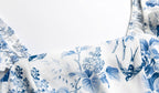 Low Neck Flounced Sleeve Floral Waist Mid Length Dress Ruffled