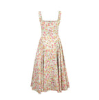 French Vintage Floral Fitted Waist Slip Dress