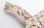 French Vintage Floral Fitted Waist Slip Dress