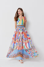 Women's Bow-Strap Pleated A-Line Dress