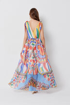 Women's Bow-Strap Pleated A-Line Dress