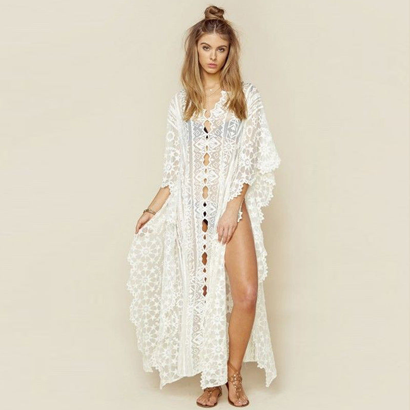 Mesh Embroidered Cover Up Swimwear
