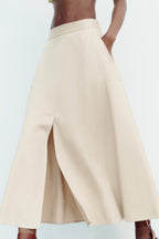 Women's Clothing Summer Casual Pocket Loose Layer Midi Dress
