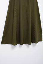 Women's Spring With Belt Linen Blend Cloak Midi Skirt