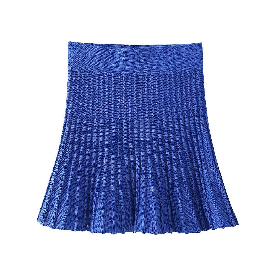 Women's Knit Pleated V-Neck Two-Piece Dress Set